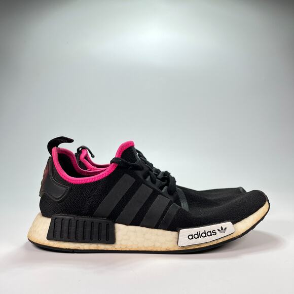 Adidas NMD R1 Black Pink Running Shoes Sneakers Lace Up DB3586 Men’s Size 9 - Picture 1 of 10